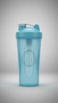 Shaker de proteína ergonómico azul