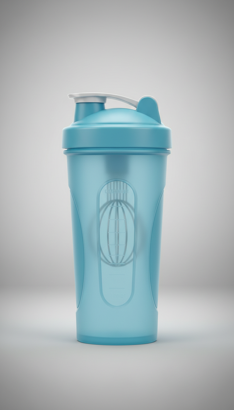 Shaker de proteína ergonómico azul
